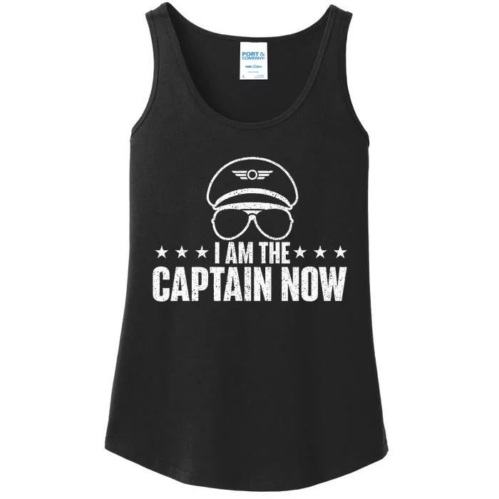 I Am The Captain Now Airplane Aircraft Lover Airline Pilot Ladies Essential Tank