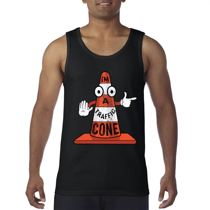 Im A Traffic Cone Halloween Last Minute Costume Funny Tank Top