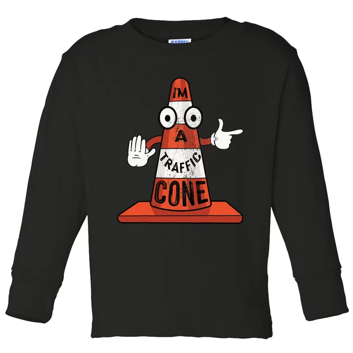 Im A Traffic Cone Halloween Last Minute Costume Funny Toddler Long Sleeve Shirt