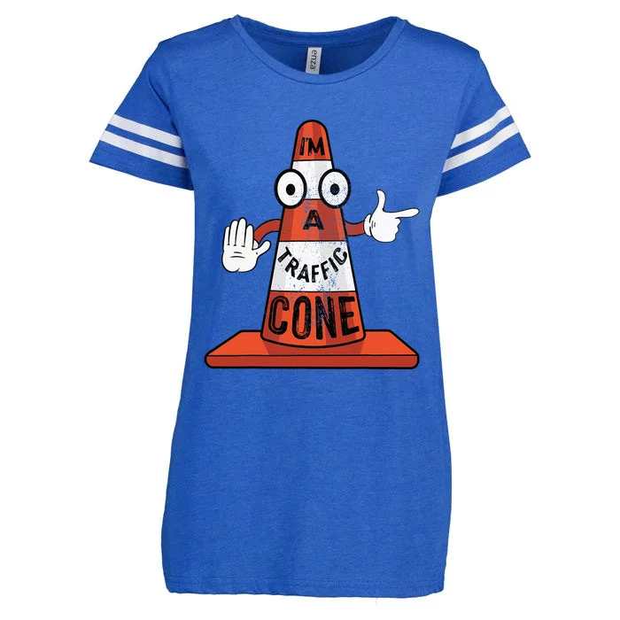 Im A Traffic Cone Halloween Last Minute Costume Funny Enza Ladies Jersey Football T-Shirt