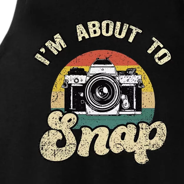 Im About To Snap Photography Photographer Cameraman Camera Ladies Tri-Blend Wicking Tank