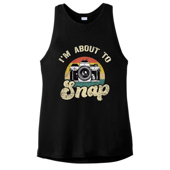 Im About To Snap Photography Photographer Cameraman Camera Ladies Tri-Blend Wicking Tank