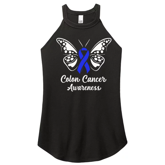 I am the storm Colon Cancer Awareness Butterfly Women’s Perfect Tri Rocker Tank