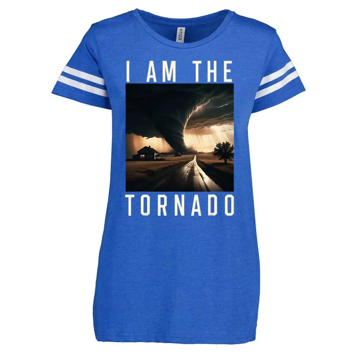 I Am The Tornado Costume Storm Hurricane Meteorologist Enza Ladies Jersey Football T-Shirt