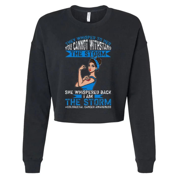 I Am The Storm Colorectal Cancer Awareness Cropped Pullover Crew