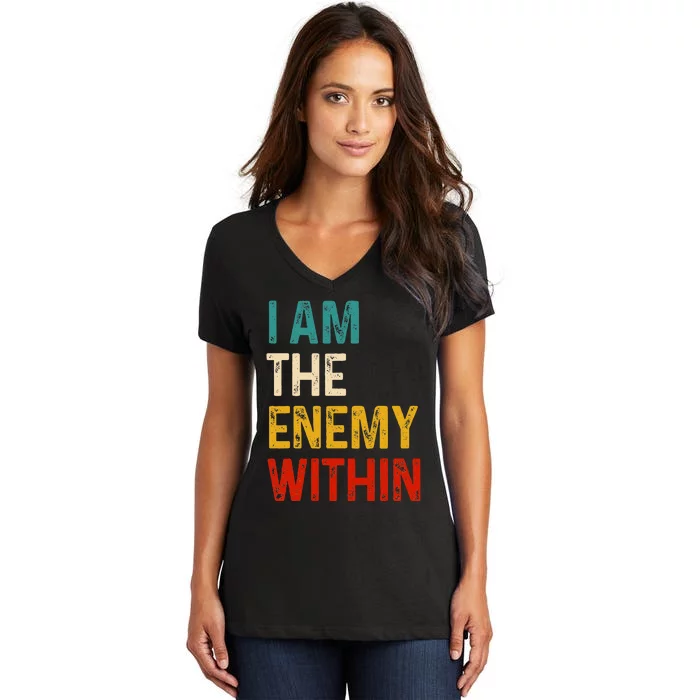 I Am The Enemy Within Kamala Harris 2024 Women's V-Neck T-Shirt