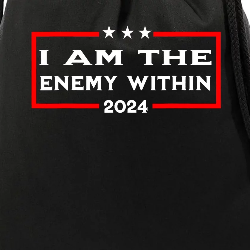 I Am The Enemy Within Drawstring Bag