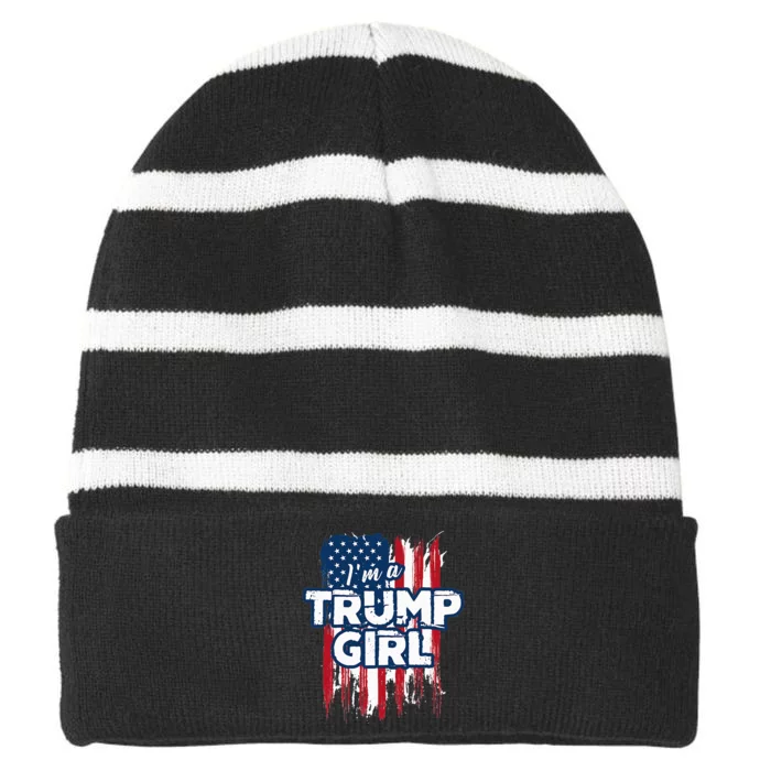 IM A Trump Girl Striped Beanie with Solid Band