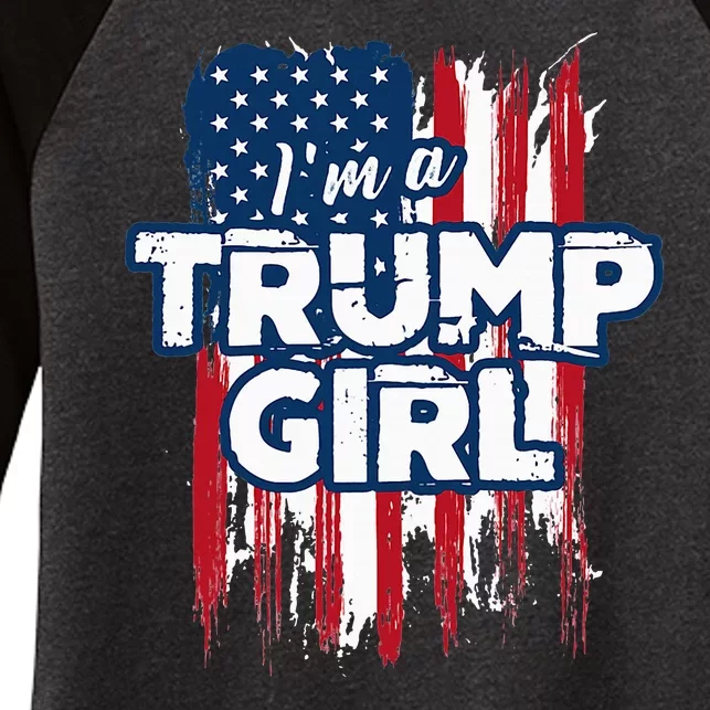 IM A Trump Girl Women's Tri-Blend 3/4-Sleeve Raglan Shirt