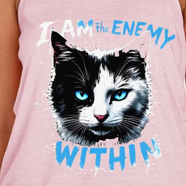 I Am The Enemy Within Kamala Harris 2024 Merch Lover Women's Knotted Racerback Tank