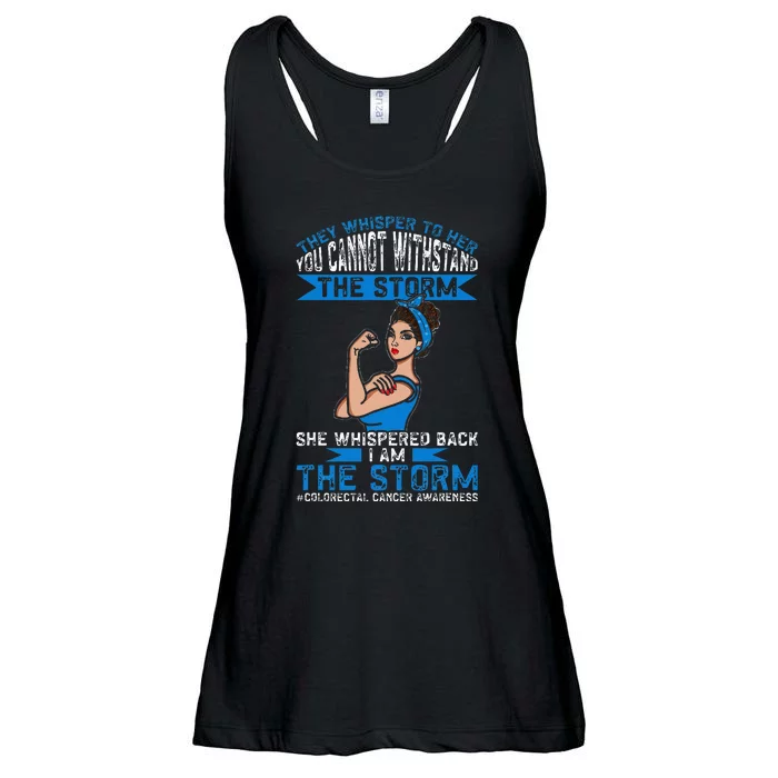 I Am The Storm Colorectal Cancer Awareness Ladies Essential Flowy Tank