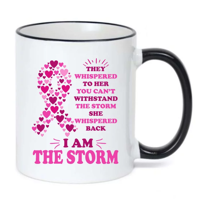 I Am The Storm Quote Breast Cancer Awareness Black Color Changing Mug