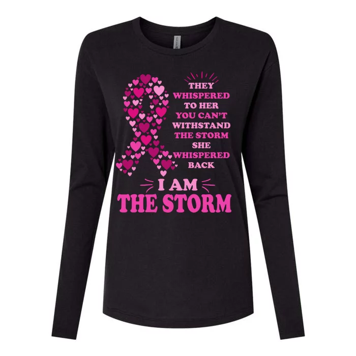 I Am The Storm Quote Breast Cancer Awareness Womens Cotton Relaxed Long Sleeve T-Shirt