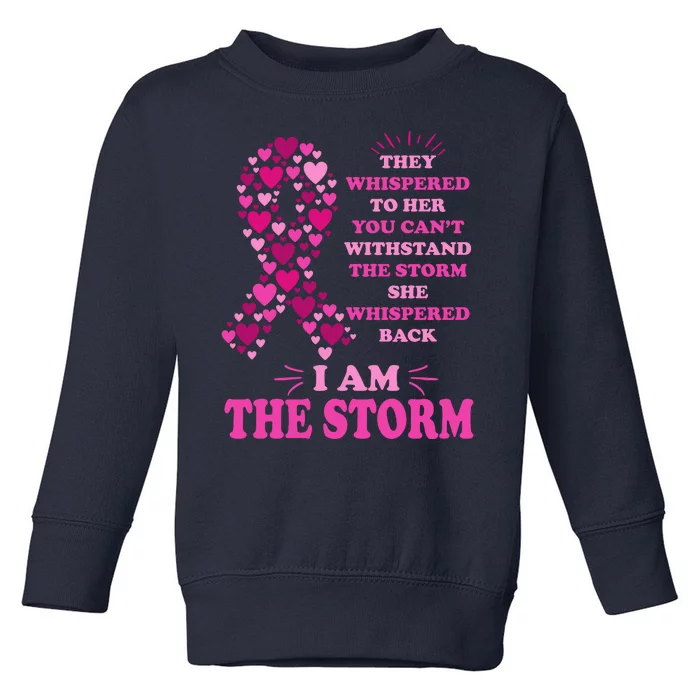 I Am The Storm Quote Breast Cancer Awareness Toddler Sweatshirt