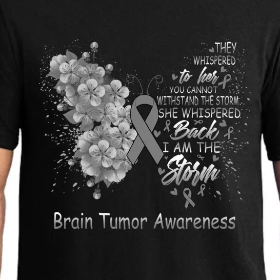 I Am The Storm Brain Tumor Awareness Butterfly Funny Gift Pajama Set