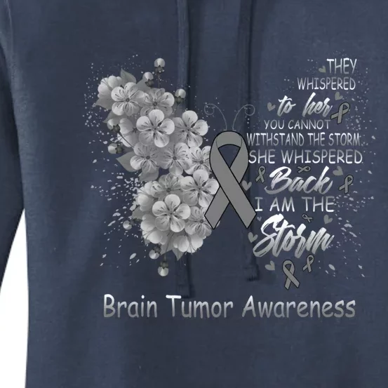 I Am The Storm Brain Tumor Awareness Butterfly Funny Gift Women's Pullover Hoodie