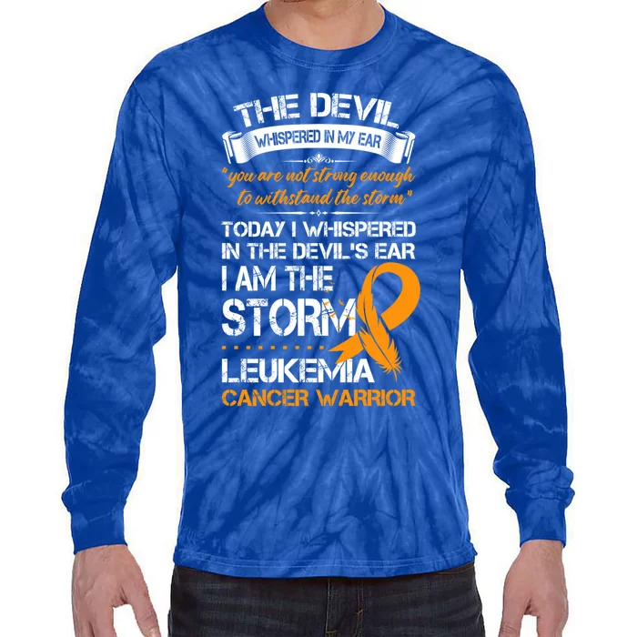 I Am The Storm Leukemia Cancer Warrior Cool Gift Tie-Dye Long Sleeve Shirt