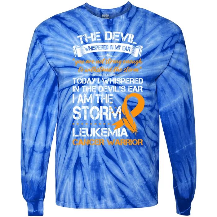 I Am The Storm Leukemia Cancer Warrior Cool Gift Tie-Dye Long Sleeve Shirt