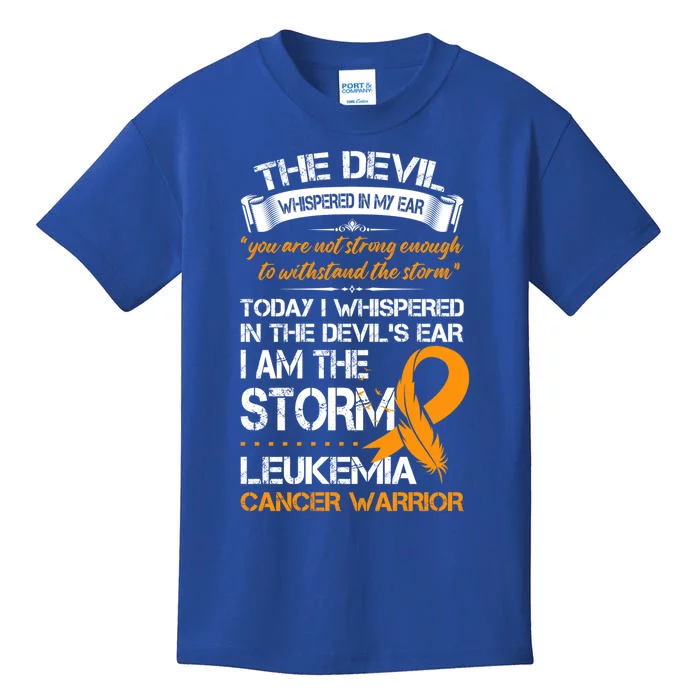 I Am The Storm Leukemia Cancer Warrior Cool Gift Kids T-Shirt