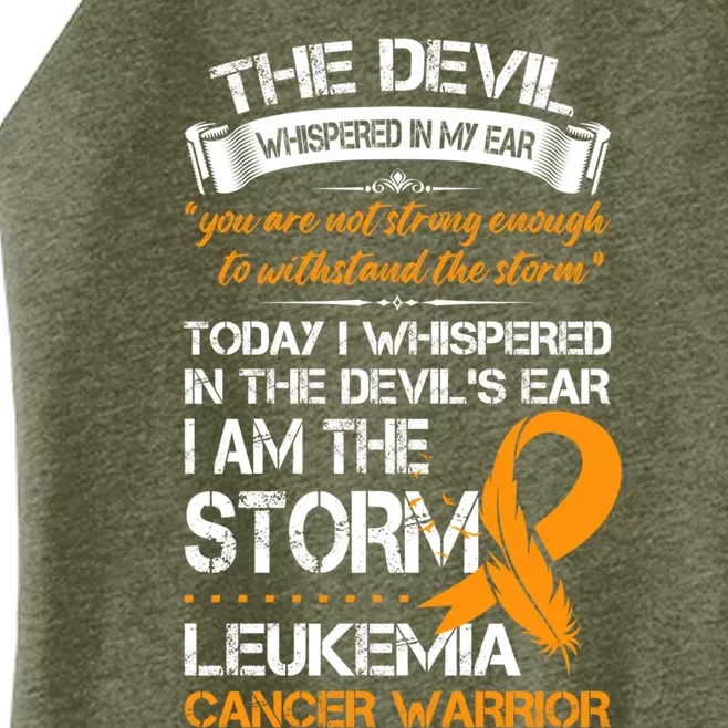 I Am The Storm Leukemia Cancer Warrior Cool Gift Women’s Perfect Tri Rocker Tank