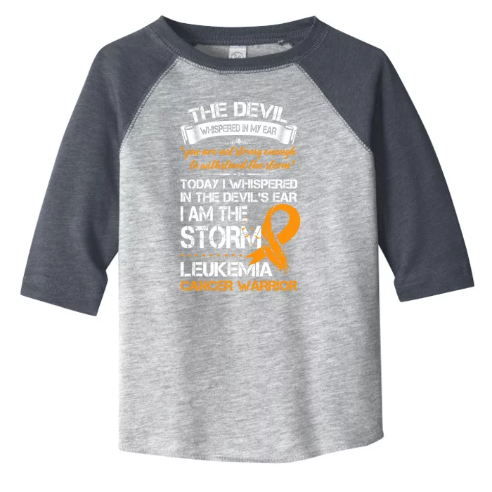 I Am The Storm Leukemia Cancer Warrior Cool Gift Toddler Fine Jersey T-Shirt