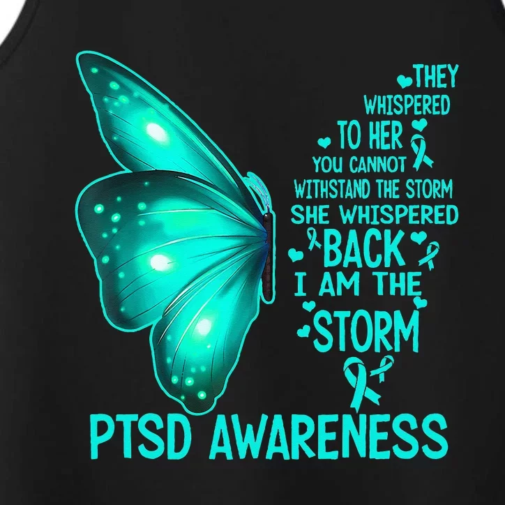 I Am The Storm PTSD Awareness Butterfly Performance Tank