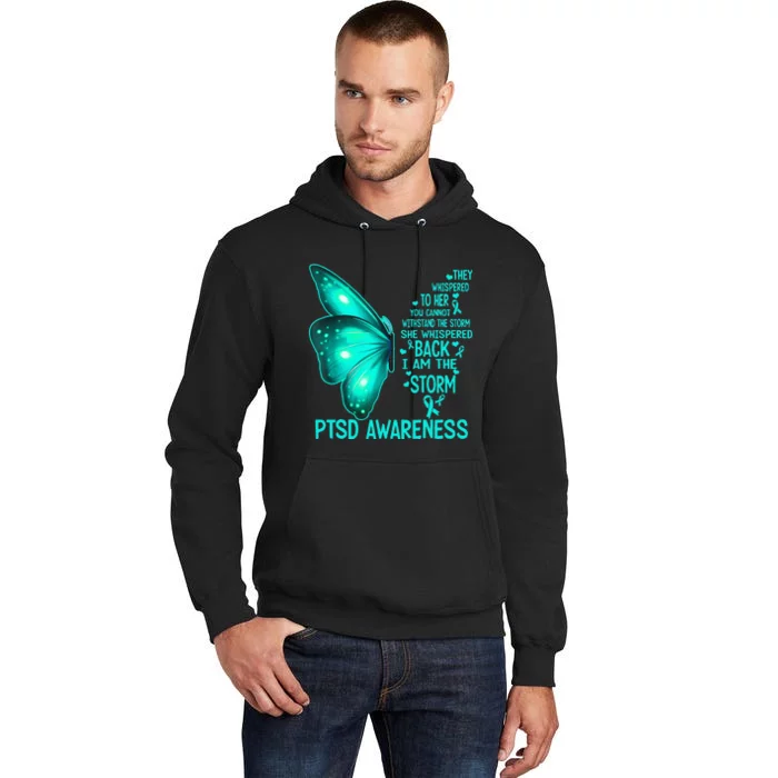 I Am The Storm PTSD Awareness Butterfly Tall Hoodie