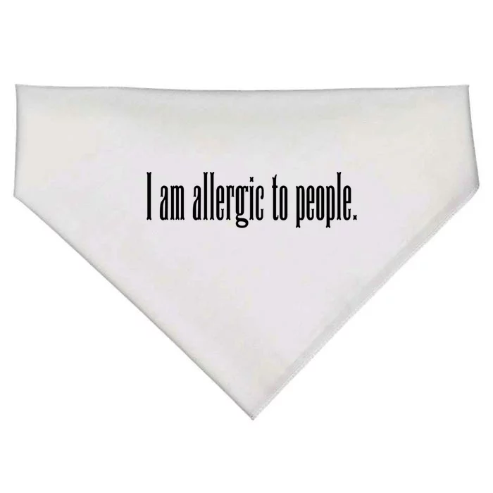 Im Allergic To People Funny Sarcastic Gift USA-Made Doggie Bandana