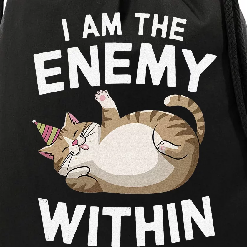 I Am The Enemy Within Drawstring Bag