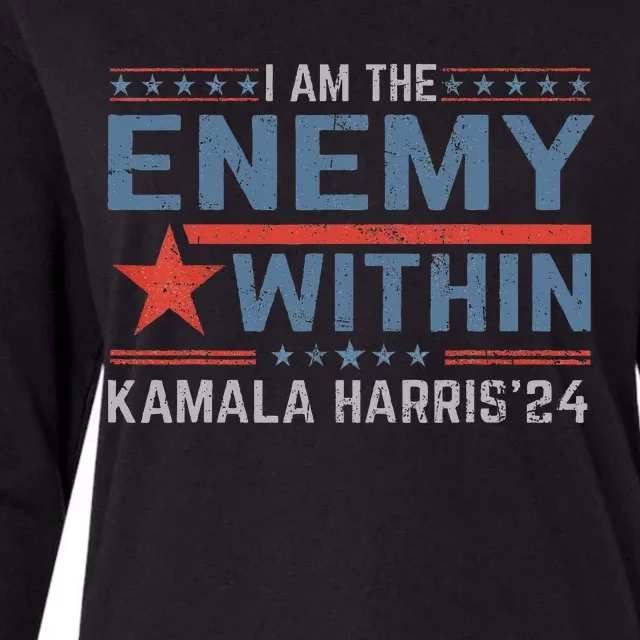 I Am The Enemy Within America Funny I Am The Enemy Within Womens Cotton Relaxed Long Sleeve T-Shirt