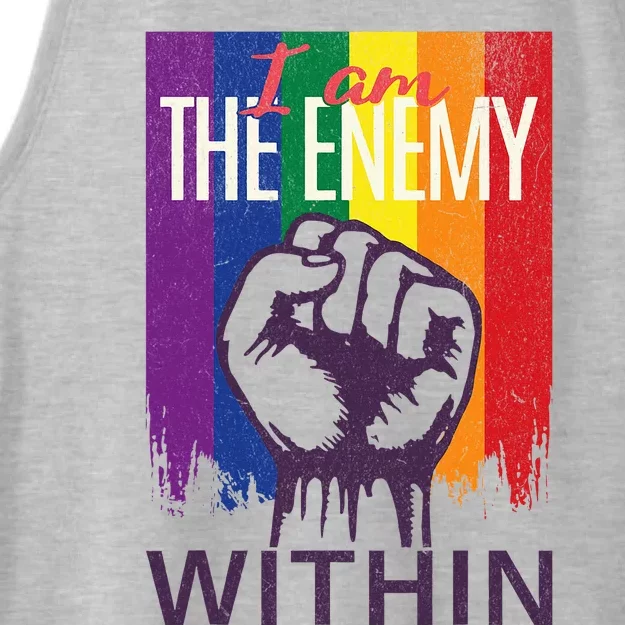 I Am The Enemy Within Lgbt Pride Gay Kamala Harris Merch Ladies Tri-Blend Wicking Tank