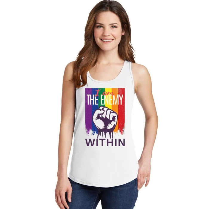 I Am The Enemy Within Lgbt Pride Gay Kamala Harris Merch Ladies Essential Tank