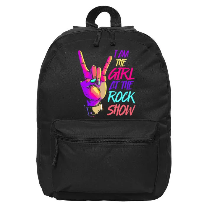 I Am The Girl At The R.Oc.K Show Retro Rock Music 16 in Basic Backpack