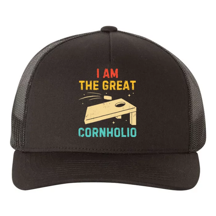 I Am The Great Cornholio Funny Bean Bag Toss Lover Yupoong Adult 5-Panel Trucker Hat