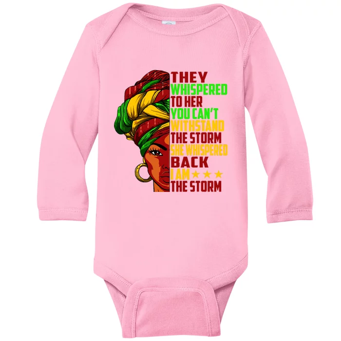 I Am The Storm Juneteenth Black History Month Baby Long Sleeve Bodysuit