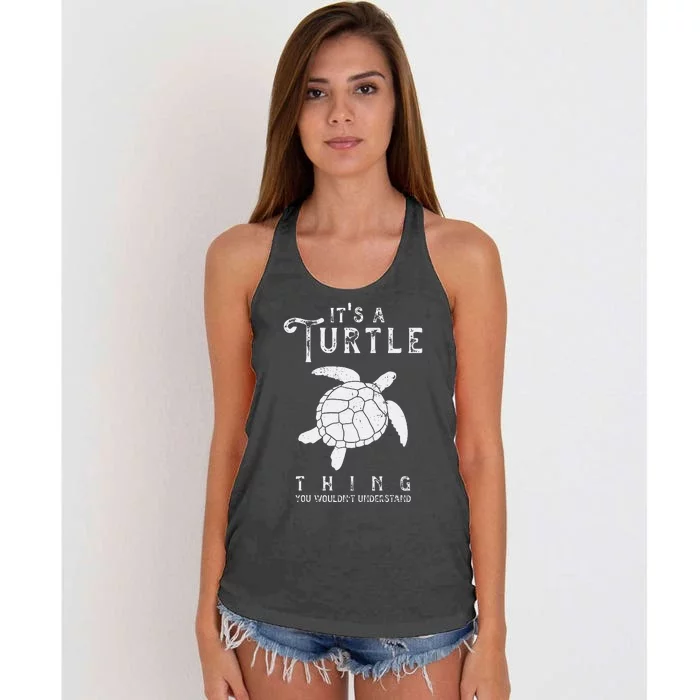 ItS A Turtle Thing Funny Turtles Lover Sea Animal Cute Women's Knotted Racerback Tank