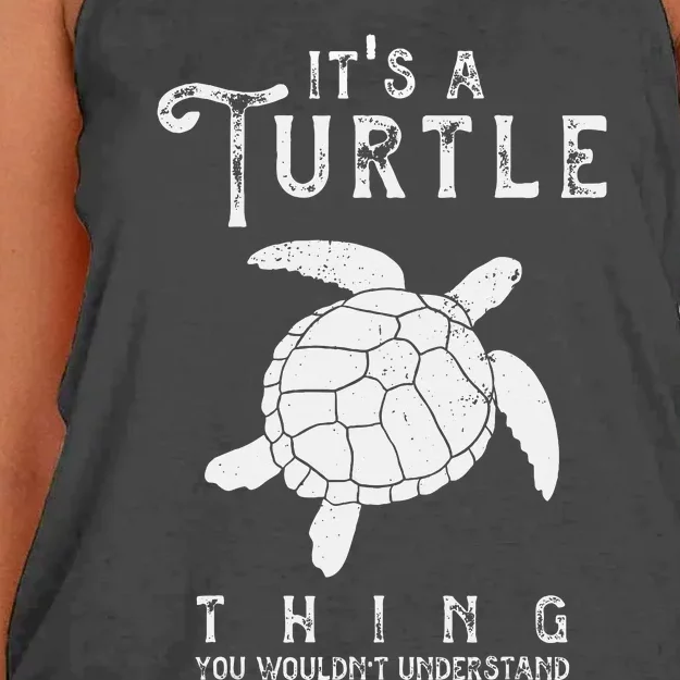 ItS A Turtle Thing Funny Turtles Lover Sea Animal Cute Women's Knotted Racerback Tank