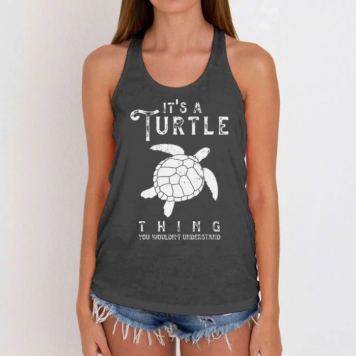 ItS A Turtle Thing Funny Turtles Lover Sea Animal Cute Women's Knotted Racerback Tank