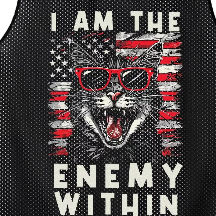 I Am The Enemy Within Kamala Harris 2024 Angry Cat Mesh Reversible Basketball Jersey Tank