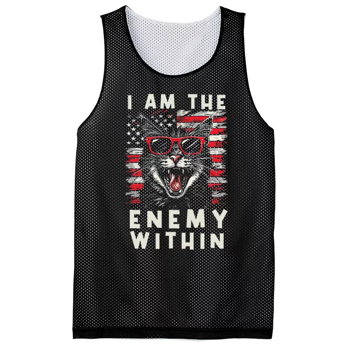 I Am The Enemy Within Kamala Harris 2024 Angry Cat Mesh Reversible Basketball Jersey Tank