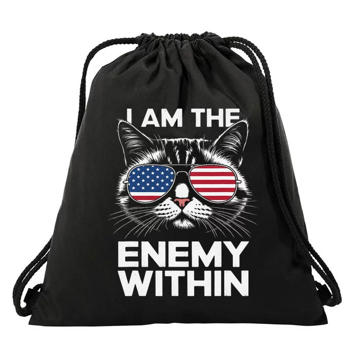 I Am The Enemy Within Kamala Harris 2024 Merch Drawstring Bag