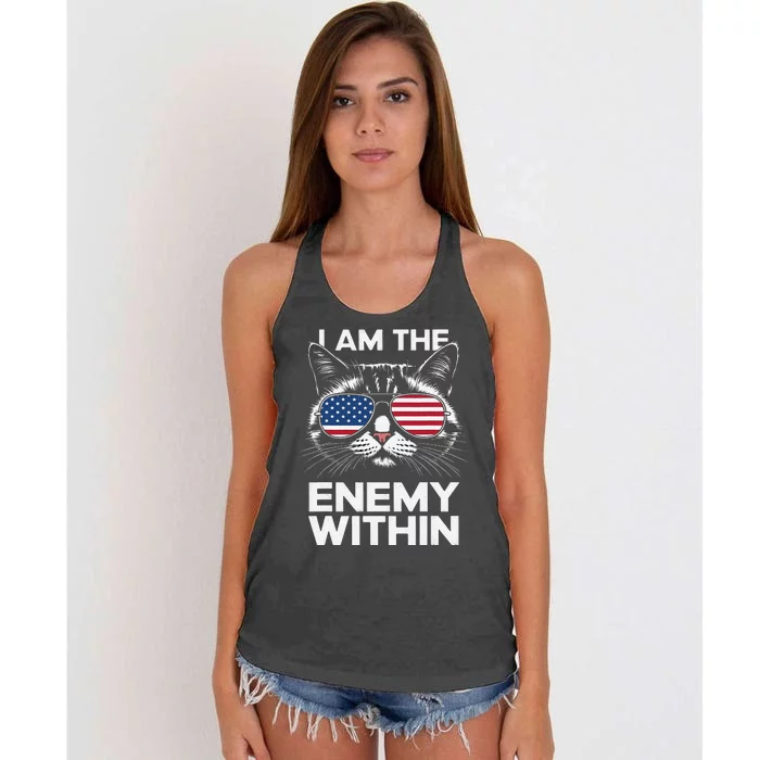 I Am The Enemy Within Kamala Harris 2024 Merch Women's Knotted Racerback Tank