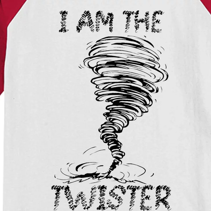 I Am The Twister Scary Storm Tornado Weather Costume Kids Colorblock Raglan Jersey