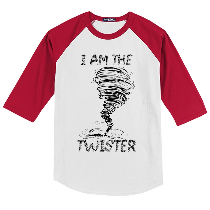 I Am The Twister Scary Storm Tornado Weather Costume Kids Colorblock Raglan Jersey