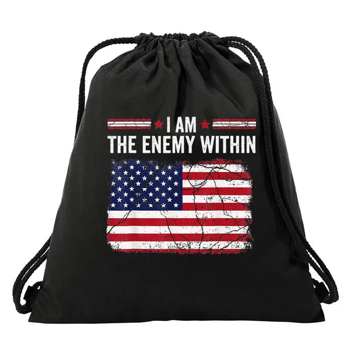 I Am The Enemy Within Funny Presidential Election 2024 Drawstring Bag