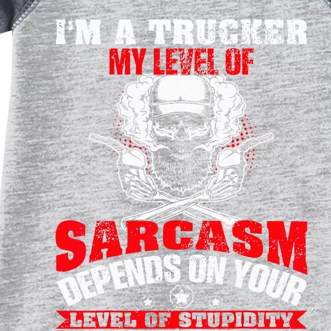 Im A Trucker My Level Of Sarcasm Depends On Your Level Of Infant Baby Jersey Bodysuit