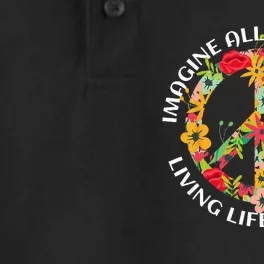 Imagine All The People Living Life In Peace Dry Zone Grid Performance Polo