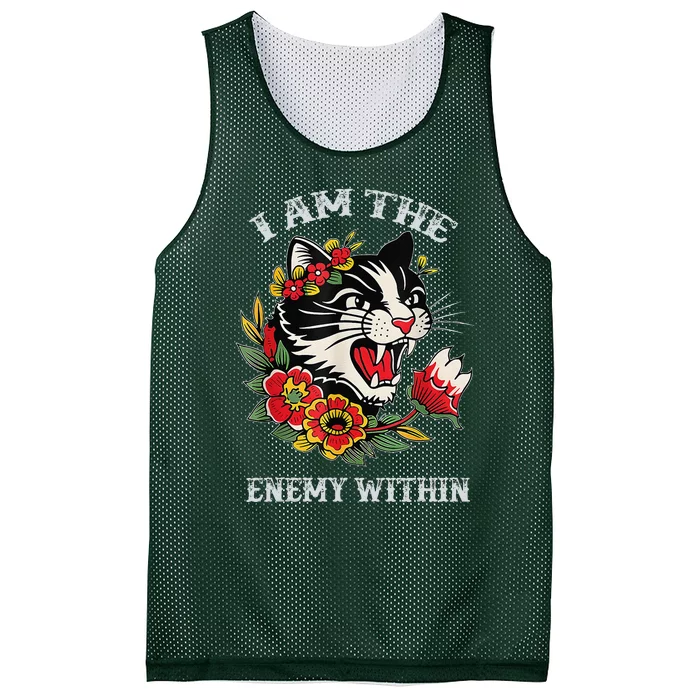 I Am The Enemy Within Cat Kamala Harris 2024 Merch Mesh Reversible Basketball Jersey Tank