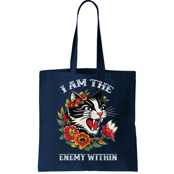 I Am The Enemy Within Cat Kamala Harris 2024 Merch Tote Bag