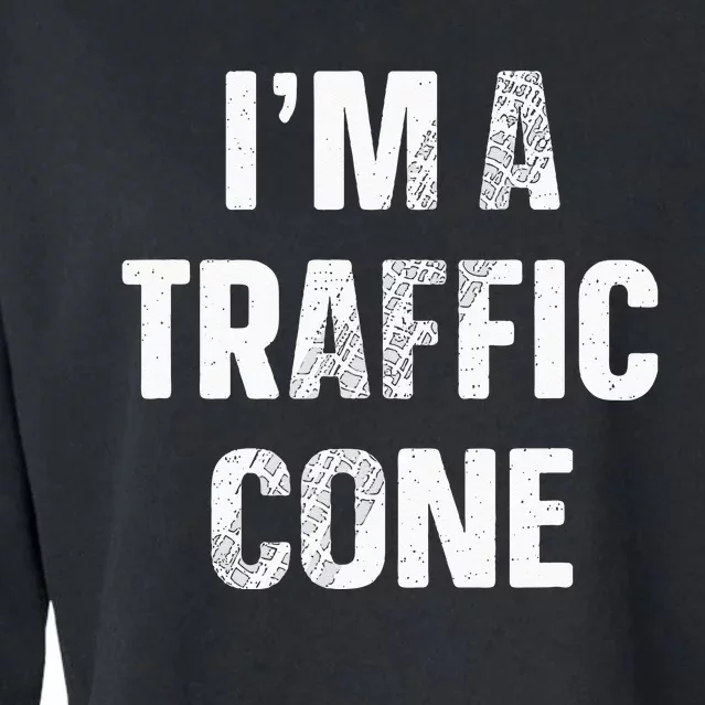 Im A Traffic Cone Adult Kids Costume Funny Halloween Cropped Pullover Crew